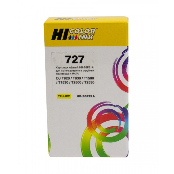 Картридж Hi-Black (B3P21A) для HP DJ T920/T1500, Yellow, №727, 130 мл арт.:1005403