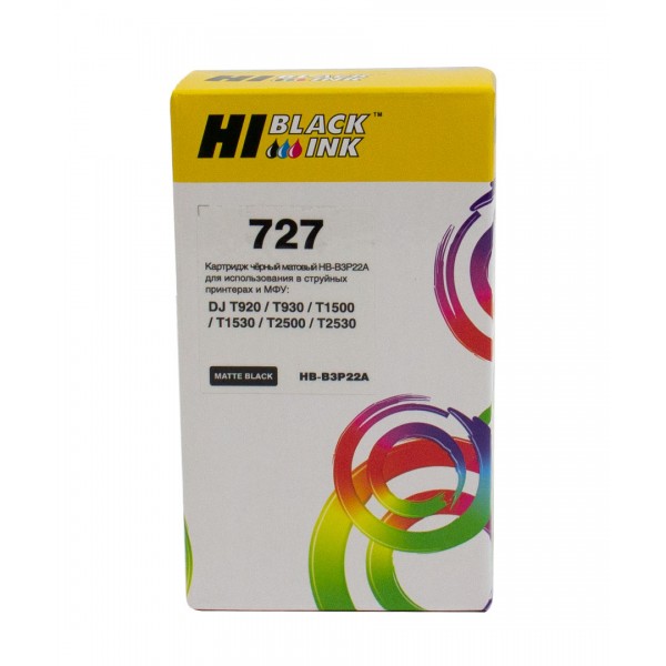 Картридж Hi-Black (B3P22A) для HP DJ T920/T1500, Mattblack, №727, 130 мл арт.:1005404