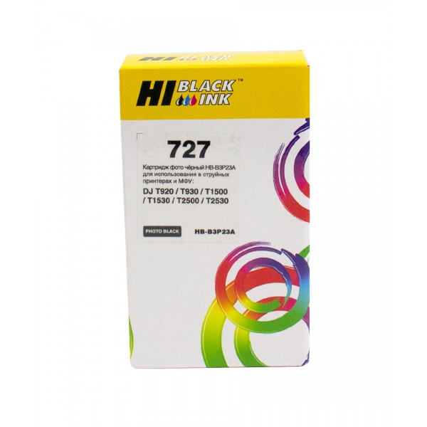 Картридж Hi-Black (B3P23A) для HP DJ T920/T1500, Photoblack, №727, 130 мл арт.:1005405