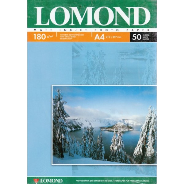 Фотобумага Lomond матовая односторонняя (0102014), A4, 180 г/м2, 50 л. арт.:95040307